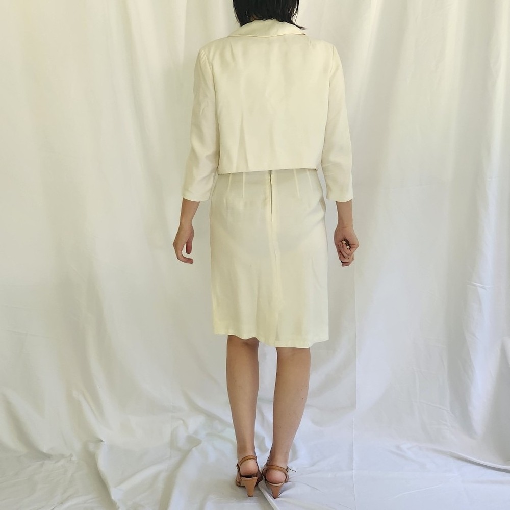 60s Ivory Wiggle Dress With‎ Jacket - Picture 6 of 8